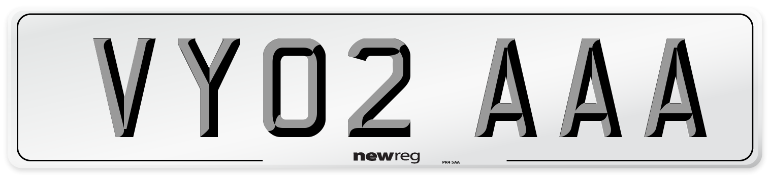 VY02 AAA Number Plate from New Reg